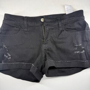 Hollister Black Distressed Jean Shorts